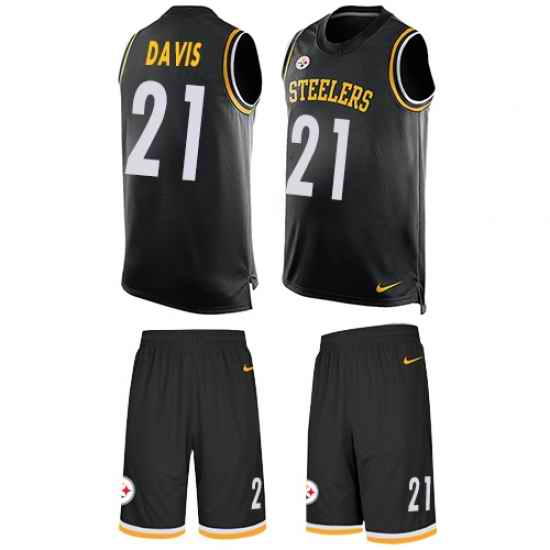 Nike Steelers #21 Sean Davis Black Team Color Mens Stitched NFL Limited Tank Top Suit Jersey